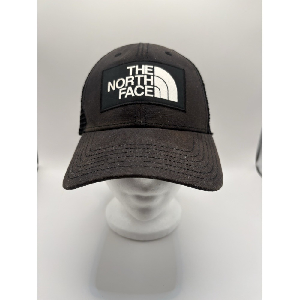 TNF The North Face Black Logo Snapback Hat Adjustable Mesh Cap